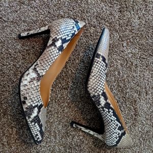 Michele Lopriore Snakeskin Heels Size 7.5
